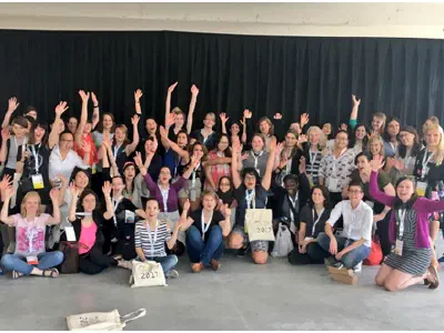 R-Ladies group photo at useR 2017 conference