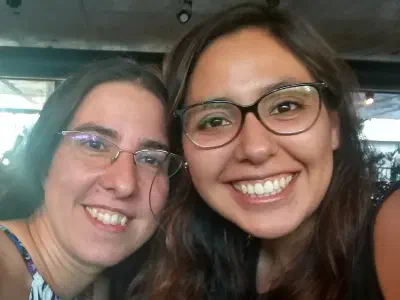 Laura and Paloma meeting to grow R-Ladies in South America