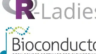R-Ladies and Bioconductor logos side by side