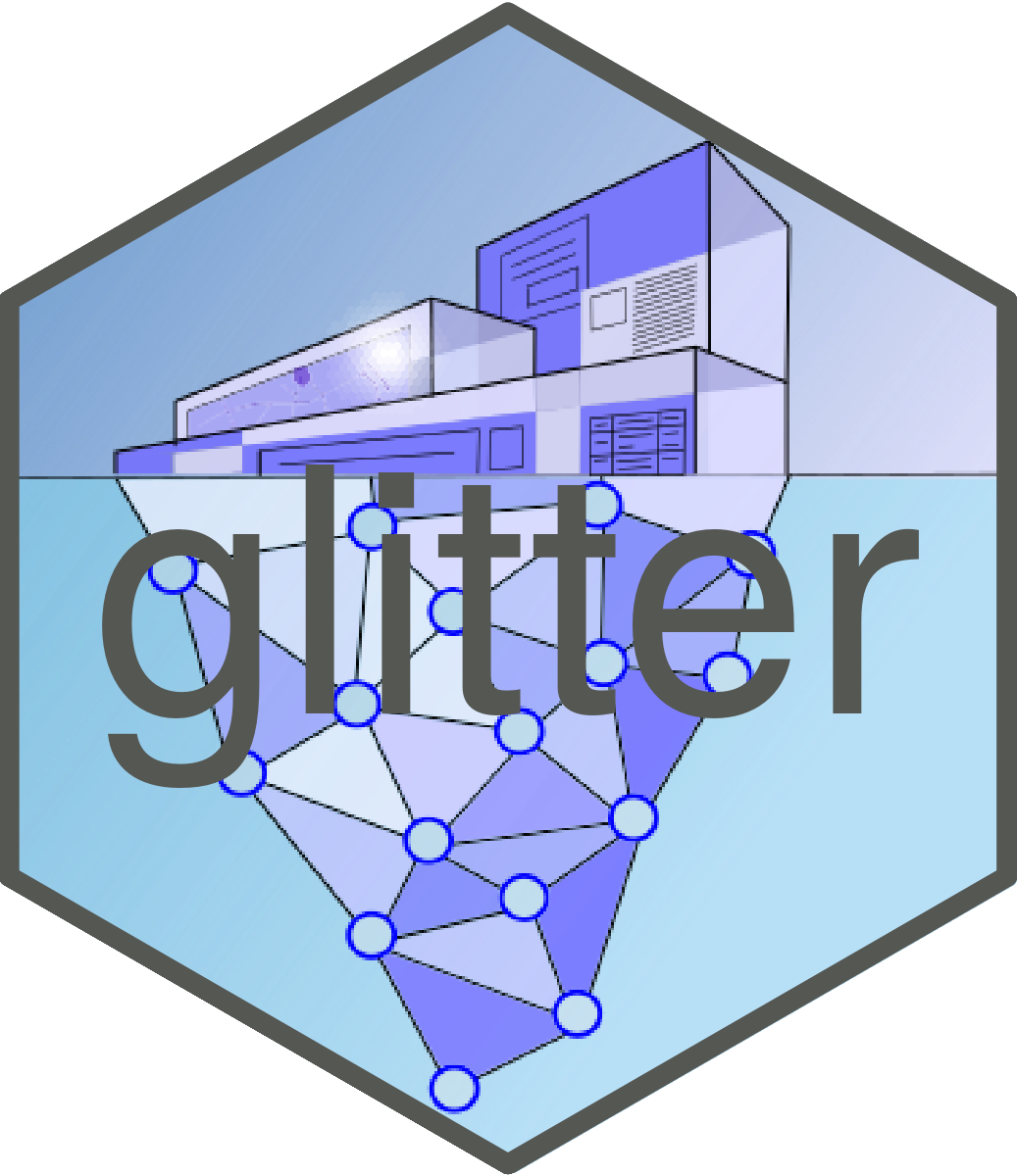 glitter hex sticker