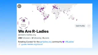 R-Ladies and Bluesky logos